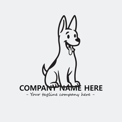 Dog illustration black and white for logo company vector image
