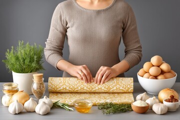 A beeswax food wrap covering organic produce in a zero-waste kitchen