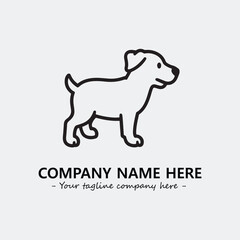 Dog illustration black and white for logo company vector image

