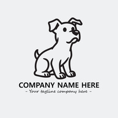 Dog illustration black and white for logo company vector image
