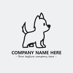 Dog illustration black and white for logo company vector image
