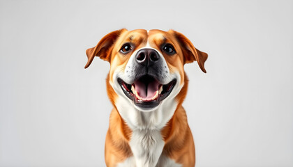 Happy dog portrait studio photography bright front view pet emotion