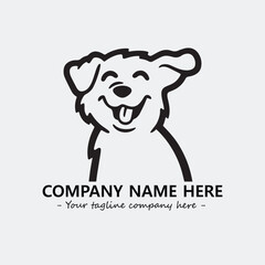 Dog illustration black and white for logo company vector image
