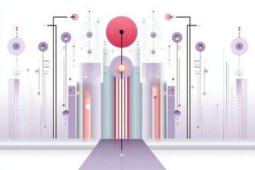 A clean geometric design representing spinal alignment with vertical segments