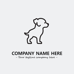 Dog illustration black and white for logo company vector image
