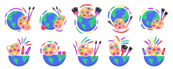 World Art Day Illustration Set