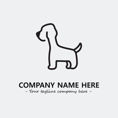 Dog illustration black and white for logo company vector image
