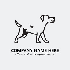 Dog illustration black and white for logo company vector image
