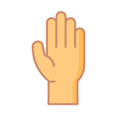 Obraz premium Raised Hand in Upward Gesture Icon Design