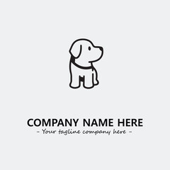 Dog illustration black and white for logo company vector image
