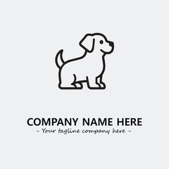 Dog illustration black and white for logo company vector image
