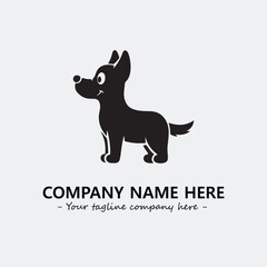 Dog illustration black and white for logo company vector image
