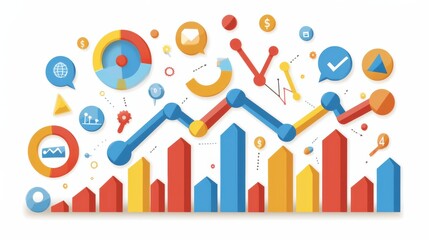 Dynamic business presentation with graphs and charts office setting infographic art professional environment engaging viewpoint