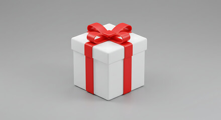 Obraz premium Red Ribbon Surprise: A 3D Rendered Gift AI Generated