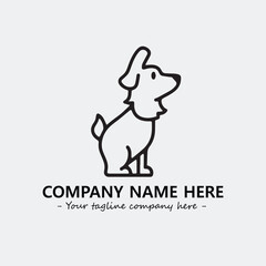 Dog illustration black and white for logo company vector image
