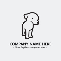 Fototapeta premium Dog illustration black and white for logo company vector image 