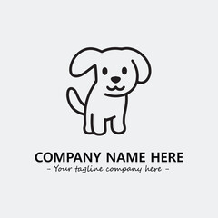 Fototapeta premium Dog illustration black and white for logo company vector image 
