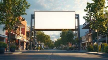 Fototapeta premium Blank Billboard Over City Street Mockup