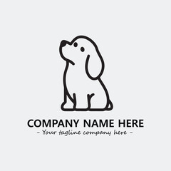 Dog illustration black and white for logo company vector image
