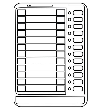 Cute cartoon hand drawn vector EVM Voting Machine coloring page.