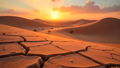 "Cracked Earth in Drought-Stricken Landscape"

