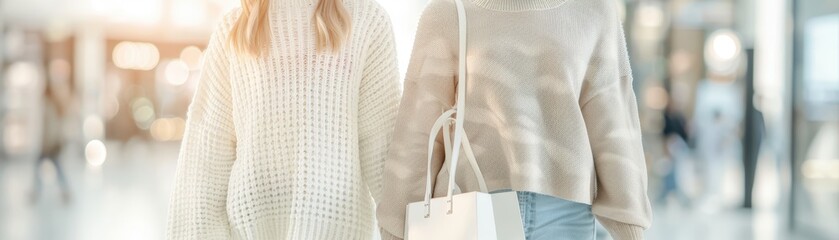 Two women holding shopping bags