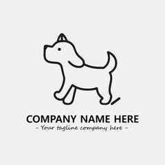 Dog illustration black and white for logo company vector image
