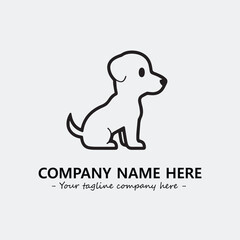 Dog illustration black and white for logo company vector image
