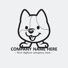 Dog illustration black and white for logo company vector image
