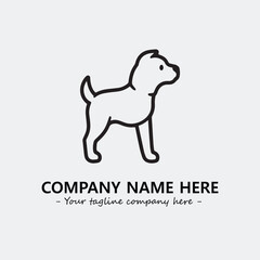 Dog illustration black and white for logo company vector image
