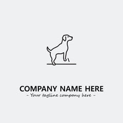 Dog illustration black and white for logo company vector image
