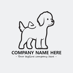 Dog illustration black and white for logo company vector image
