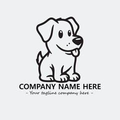 Fototapeta premium Dog illustration black and white for logo company vector image 