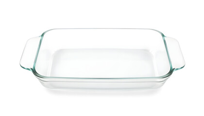 Cooking essentials clear glass baking dish photography in studio setting