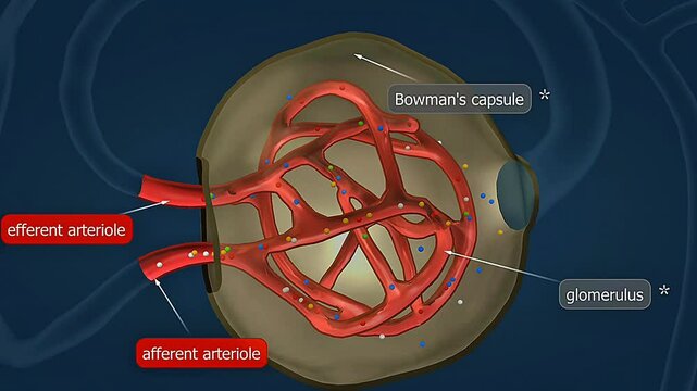 Removal of waste materials through renal corpuscles