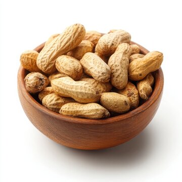 recommend clip art: A bowl full of peanuts in their shells, isolated on a clean white background