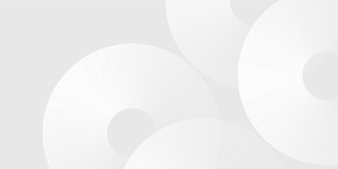 Simple white glowing geometric lines on gray background. Modern shiny blue circle lines pattern abstract simple