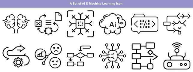 Cognitive Computing Icon – Artificial Intelligence, Machine Learning, Neural Networks & Smart Analysis