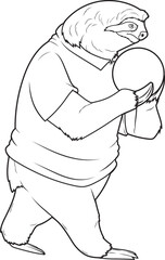 Sloth Bowling Bowling ball Animal Vector Graphic Art Illustration