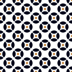 Abstract shapes ornamental geometric motif basic pattern continuous background. Traditional Japanese stylish geometrical texture. Modern fashion style fabric design textile swatch allover print block.