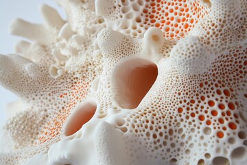 Abstract ceramic sculpture, intricate porous design