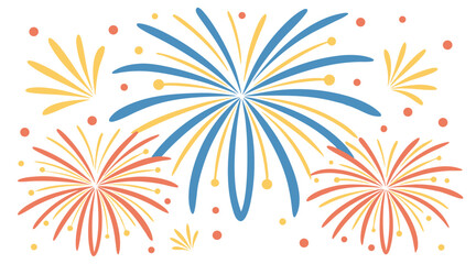 Vibrant Watercolor Fireworks Illustration Colorful Festive Burst Celebration Art