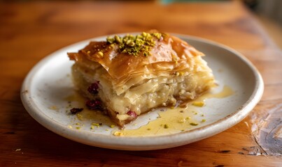 Baklava with a thin layer of filo, Generative AI