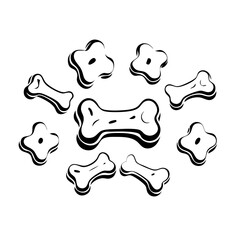 Fototapeta premium Various shapes of dog treats on transparent background