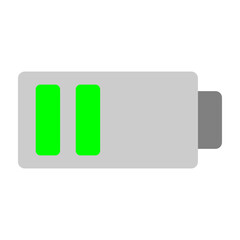 Half Battery Vector Flat Icon Design