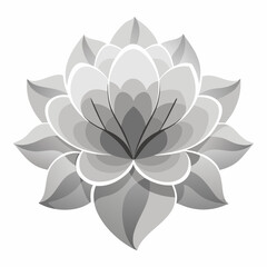 Fototapeta premium Elegant Grayscale Stylized Flower Illustration with Translucent Petals.