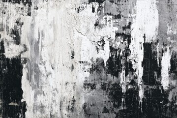 Captivating grayscale wall art with layers of weathered textures, revealing a blend of monochrome tones, offering a minimalist yet impactful aesthetic. 