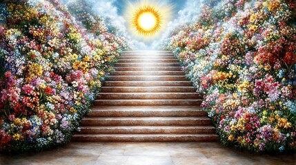 Heavenly Stairway of Flowers