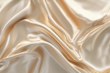 Luxurious beige silk fabric with flowing, elegant folds, and gentle shadows, offering a sense of opulence, and softness.