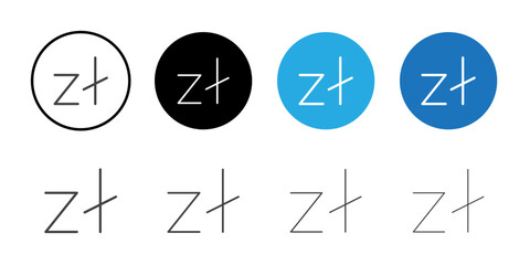 Zloty icon Symbol line set